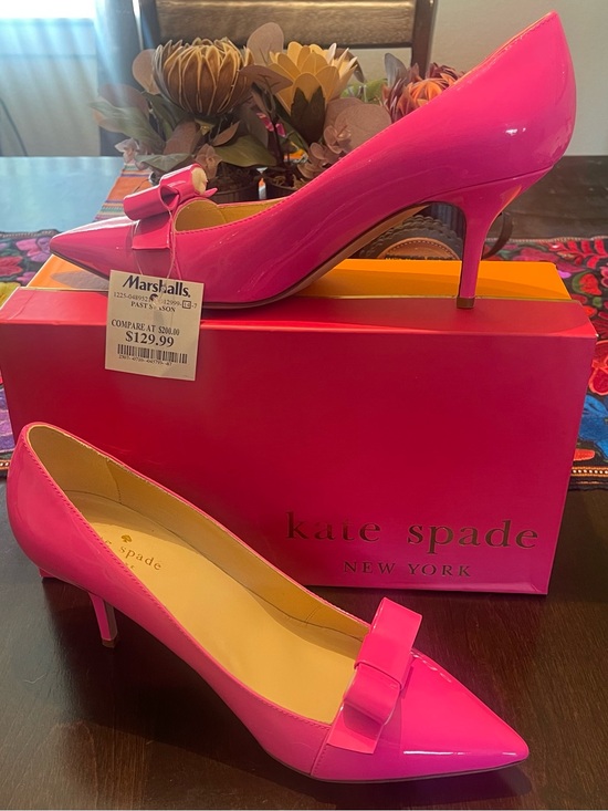 kate spade Shoes - kate spade Hot Pink Patent Pointed-Toe Bow Heels